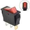 Red With Light On-off 3pin Easily Installed Rocker Switch Slim Type