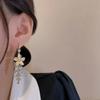 Серьги Женские Легкая Роскошь Ретро Французские Цветочные Серьги Для Женщин Серьги с Хрусталем и Длинной Кисточкой Украшения Для Вечеринки Девочек