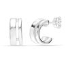 S925 Sterling Silver Jewelry Italian C Shape Half Hoop for Women Teen