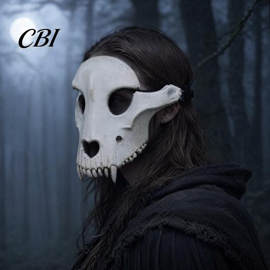 Skull Masque Halloween Sheep Head Masque, Full Face Cosplay Accessory, 3D Realistic Scary Animal for Masquerade Party Design