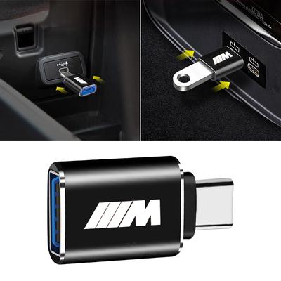 M-LOGO Автомобильный адаптер для зарядки Конвертер TypeC в USB Автомобильные аксессуары Для BMW E90 E60 E46 E39 F30 F10 E87 X3 X4 X5 X6 X7 X1 G30 G20 Z3 Z4