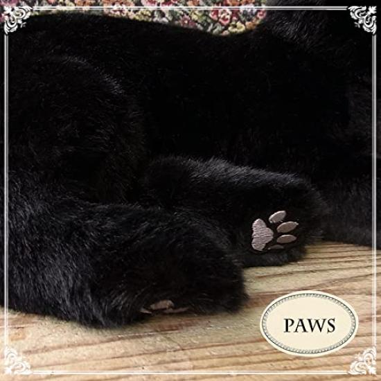 Кошка Нини и Кино Несобери, черная кошка, общая длина около 63 см, реалистичная мягкая игрушка, выглядит как настоящая (Взрослая кошка)