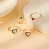 Women's Adjustable Copper Zircon Heart Ring - Versatile & Luxurious Style