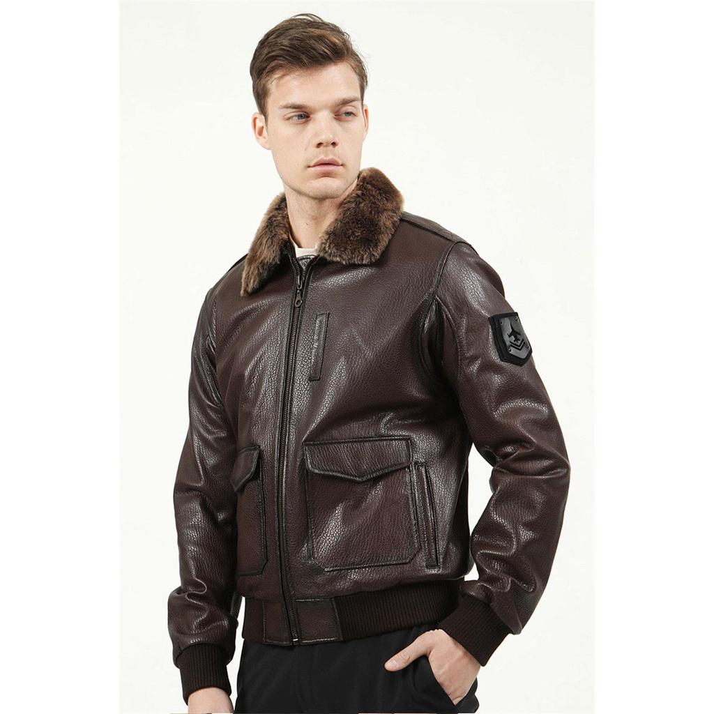 Dericlub Мужское пальто из 100% натуральной кожи