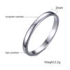 Popular Brand Tungsten Ring for Men and Simple Engagement Stylish Size 8 [Rockyu] Women, Silver, Ring, Accessory,