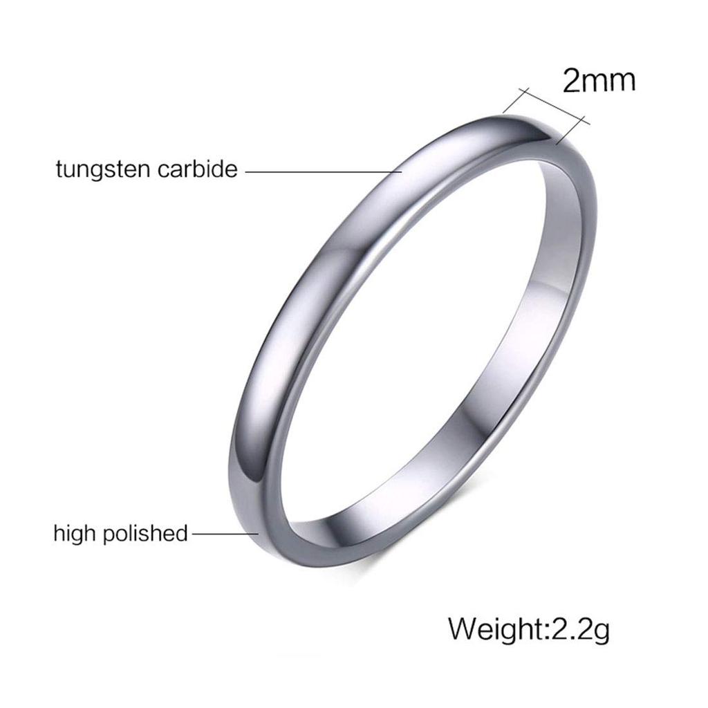 Popular Brand Tungsten Ring for Men and Simple Engagement Stylish Size 8 [Rockyu] Women, Silver, Ring, Accessory,