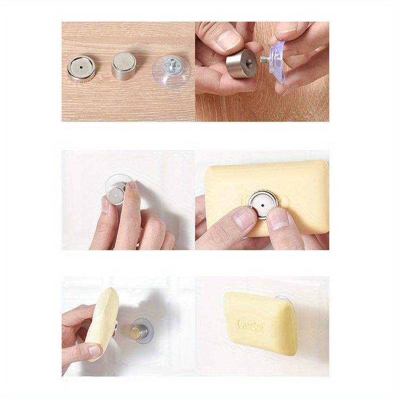 1 шт., нержавеющая сталь, мыльница на присоске, неперфорированная, магнитная присоска, дренажная полка для мыла, ванная комната, мыльница