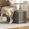 127L Home Storage Box With Safety Hinges Dark Grey Wood Effect