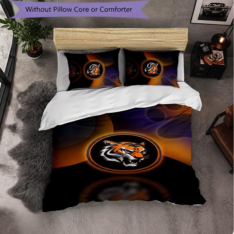 Hull City Football 3 Piece Bedding Set Soft Duvet Cover Set with Pillowcases Printed Bedroom Decor Set for Home