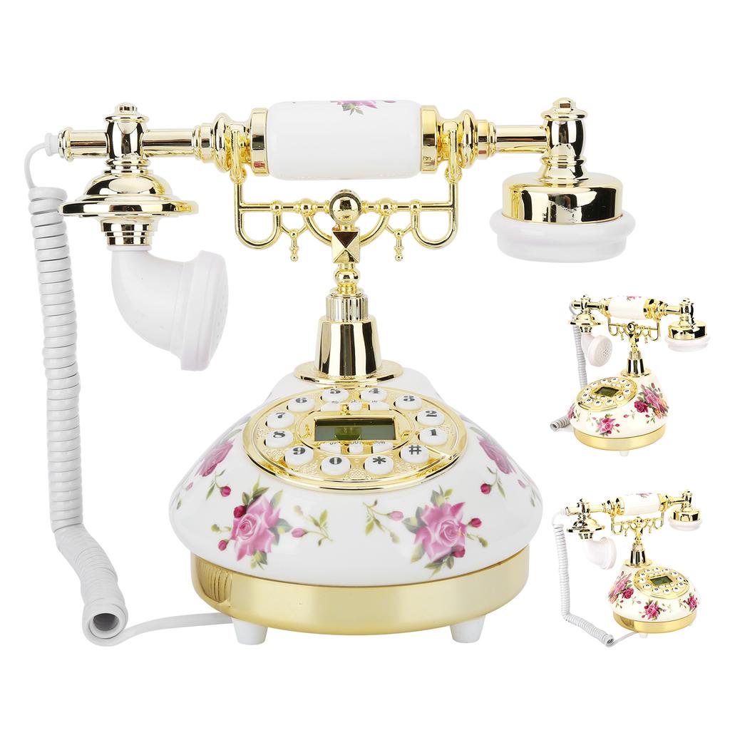 CTN8006 Ретро стиль Кнопочный поворотный циферблат Керамическая имитация настольного телефона для домашнего офиса