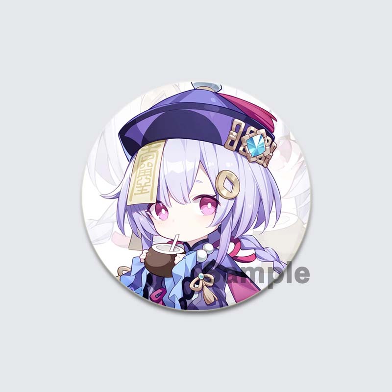 32/44/58mm Game Anime Genshin Impact Pin Fun Cartoon Cute Head Image Brooch Badge Bag Decor for Fans Collection Friends Gift Accessory