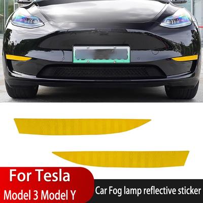 Для Tesla Model Y Model 3 противотуманные фары светоотражающая наклейка предупреждающая наклейка ночная безопасность внешний ремонт автомобильные аксессуары украшения