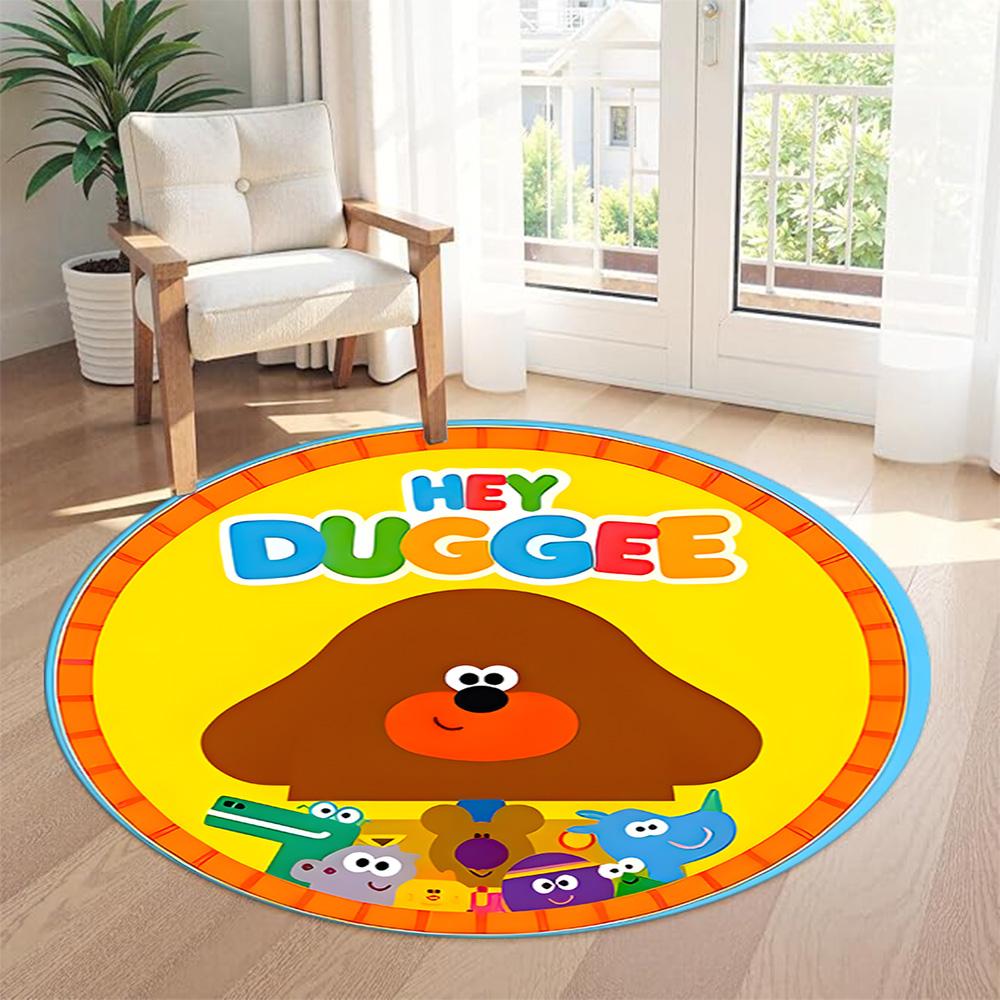 Duggee Round Carpet Suitable for Game Room Foyer Hallway Decorate room Anti-slip Round Rug Decorate Offices Best for Christmas