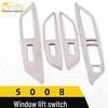 Peugeot 5008 Stainless Steel Window Switch Decorative Frame Sticker