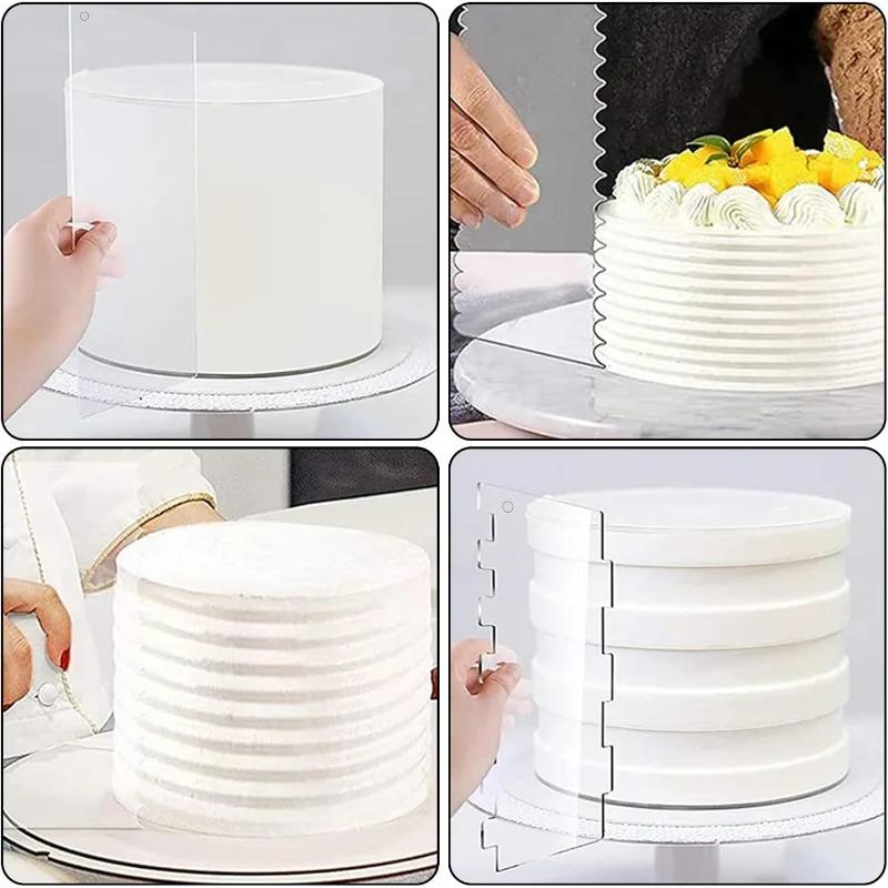 Transparent Cream Scraper Cake Making Frosting Scraper Rectangular Acrylic and Plastic Cake Baking Tool Cake Decorating Tools