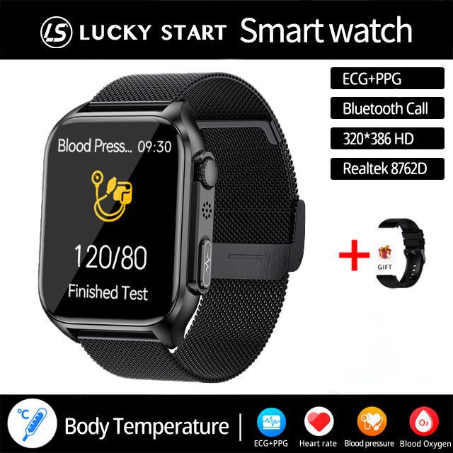 2024 Новый Bluetooth Звонок Мониторинг Сна ЭКГ+ПГГ Смарт-Часы Мужчины Частота Пульса Артериальное Давление Кислород Температура Тела IP67 Смарт-Часы