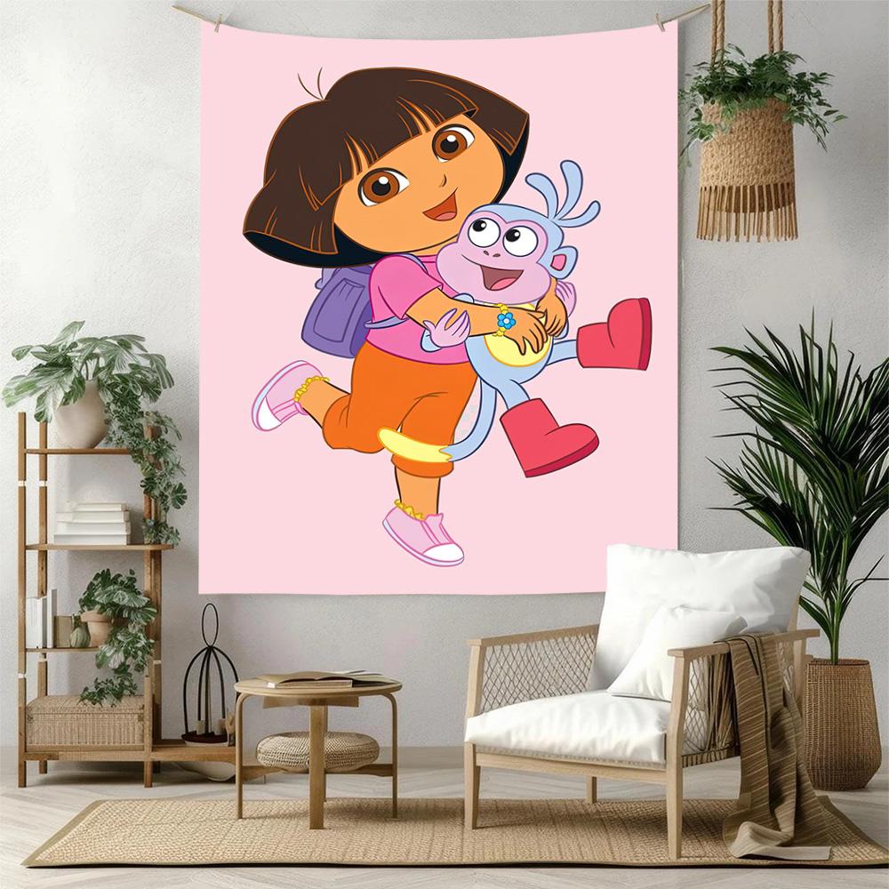 Dora Explorer Wall Decor Tapestry Art For Pet Memorial Birthdaywedding Party Backdrop Family Gift
