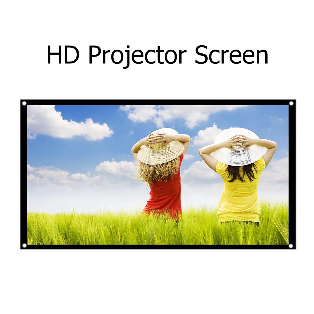 150 Inch Projector Screen 169 HD Foldable Portable Projection Screen AntiCrease Rear Front Project