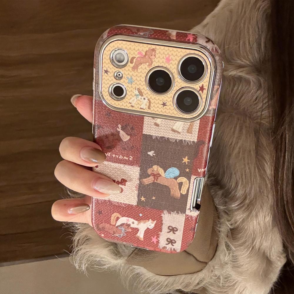 Ретро Чехол-Пони на Новый Год для IPhone 17 Pro Max, Apple 16, Кожаный Чехол для Телефона, Несколько Размеров