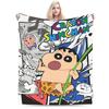 Crayon Shin Chan as Action Kamen Blankets Fleece Summer Air Conditioning Manga Multi-function Throw Blanket for Home Couch Quilt
