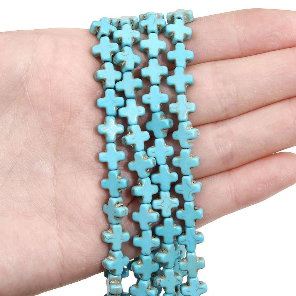 Synthetic Blue Turquoise DIY Jewelry Twisted and Special-Shaped Beads with Abacus and Animal Spacer Styles