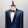 Мужские пиджаки жаккардовый костюм многоцветный тонкий выпускной свадебный сценический костюм
