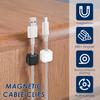 20Pcs Magnetic Cable Clip Cable Holder Self-Adhesive Under Desk Usb Charging Line Winder Bedside Table Organizer Office Home