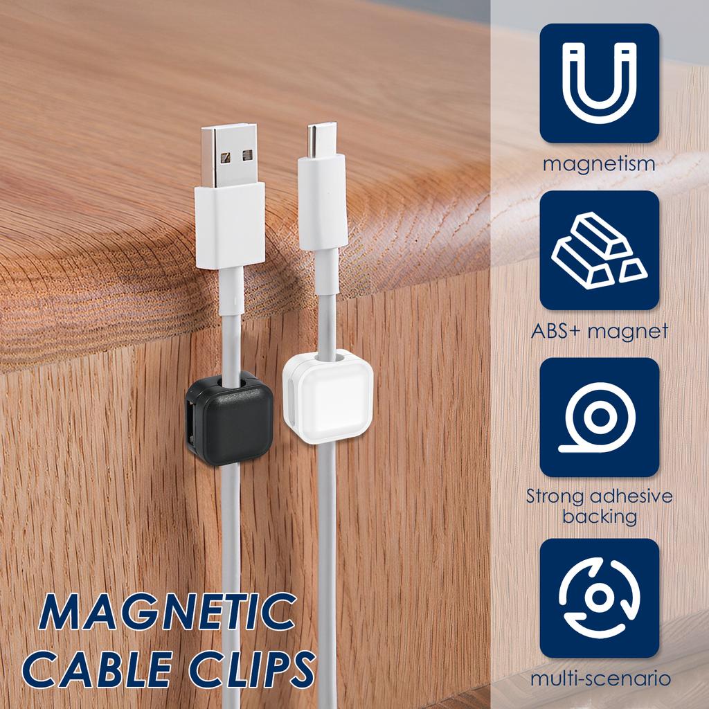 20Pcs Magnetic Cable Clip Cable Holder Self-Adhesive Under Desk Usb Charging Line Winder Bedside Table Organizer Office Home
