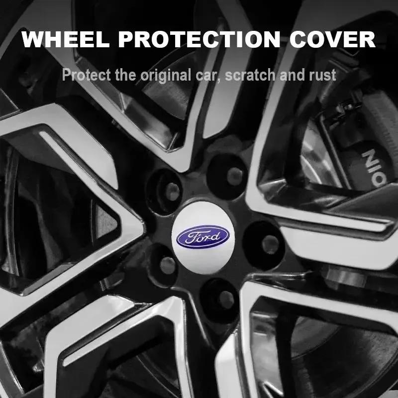 Car Sticker 2025 Hot 4Pc 56mm 60mm Car Wheel Hub Center Cap For Ford Ranger Focus Kuga Mustang Mondeo Fusion Esco Rim Cover Embl