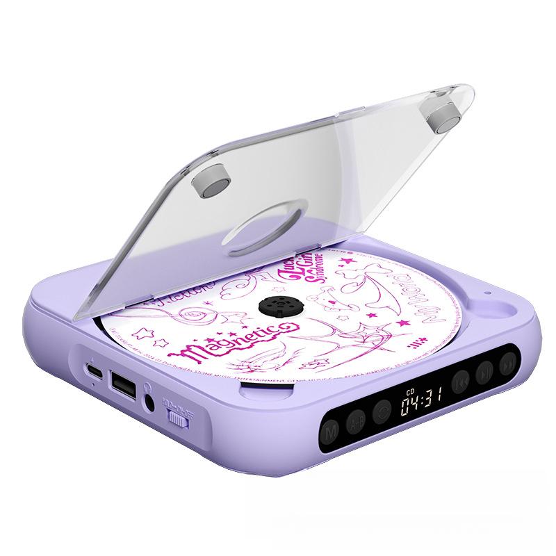 Bluetooth CD Player with Repeater, Slim Portable Walkman, Mini Home Speaker for English Learning CDs