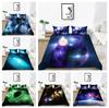 Space Star Printing Household Bedding Single Bed Double Bed Full Size Pillowcase and Quilt Cover 2/3 Beddingome