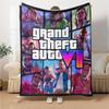 1 шт. Мягкое фланелевое одеяло Grand Theft Auto с дизайнерским принтом. Уютное одеяло для всех сезонов, идеально подходит для дивана, кровати, офиса
