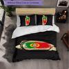Portugal national football team 3 Piece Bedding Set Soft Duvet Cover Set with Pillowcases Printed Bedroom Decor Set for Home