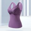 Winter Women Thermal Vest with Chest Pads Seamless Velvet Fast Temperature Lock