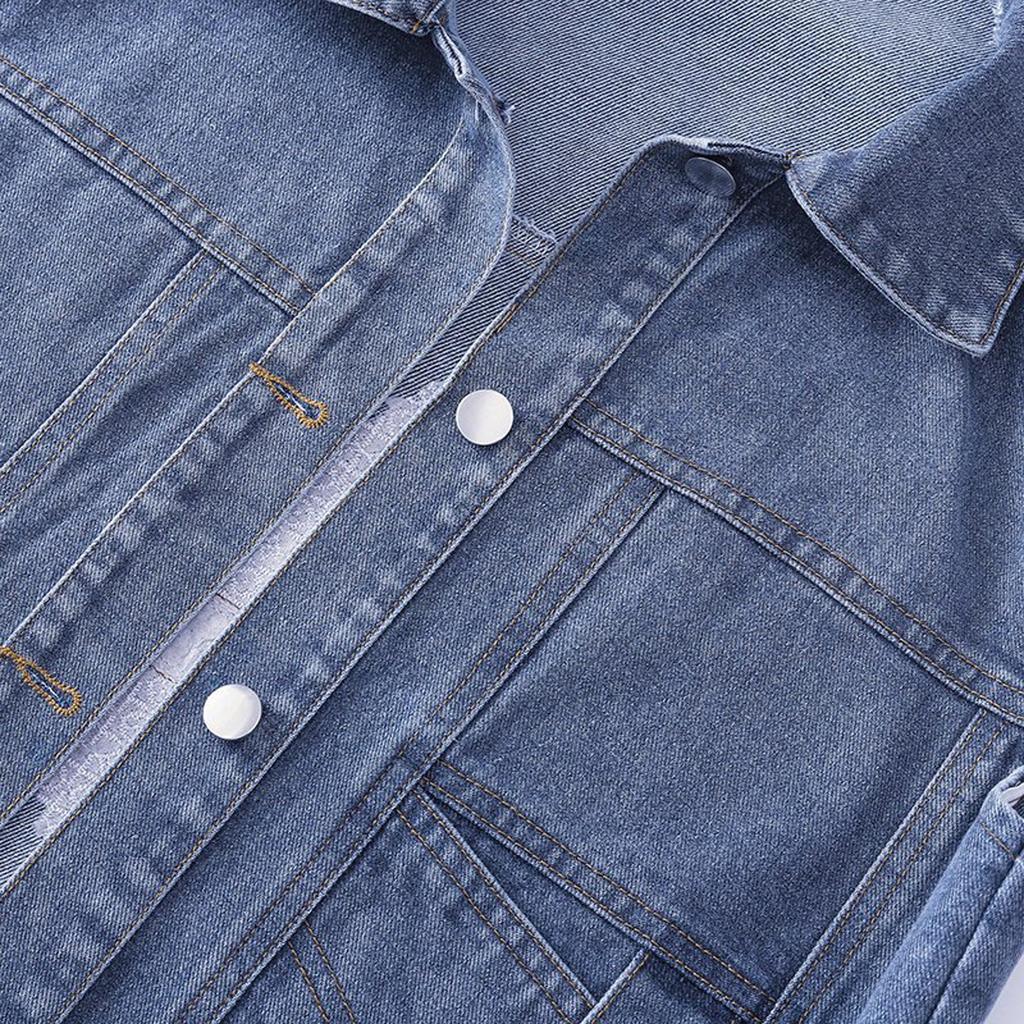 Женский Удобный Модный Джинсовый Повседневный Кардиган на Пуговицах Жилет Куртка