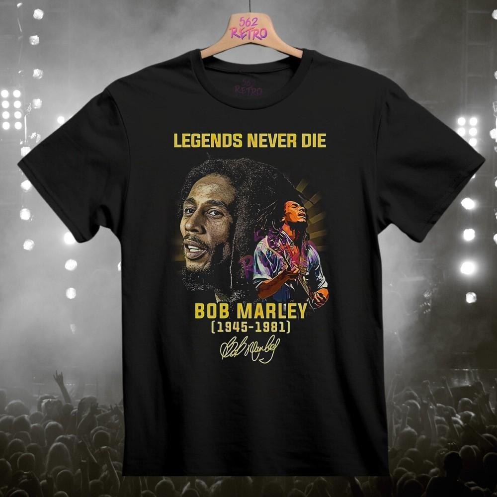 Футболка с принтом Боба Марли 'Legends Never Die' Черная S3XL Унисекс