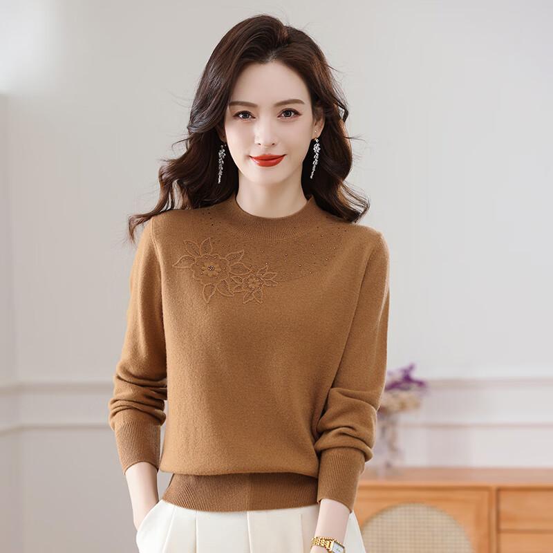 Women's 100% Pure Wool Round Neck Pullover Sweater