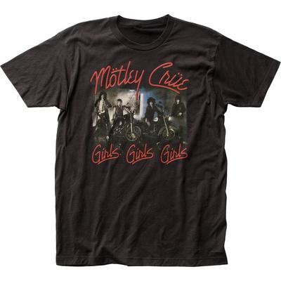 Motley Crue Girls Girls Girls Футболка Мужская Рок-н-ролл Музыка Классическая Футболка Черная
