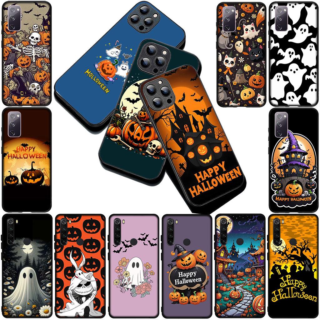 Чехол для телефона Little Ghost With H-Halloweens Pumpkin для Samsung Galaxy S25 S24 S23 FE Ultra Plus S7 Edge S25+ S23+ A56 5G