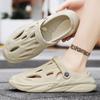 Baotou Solid Color Hole Shoes Men Wear Hollow Sandals Indoor And Outdoor Thick-Soled Non-Slip Dual-Purpose Beach Shoes Men