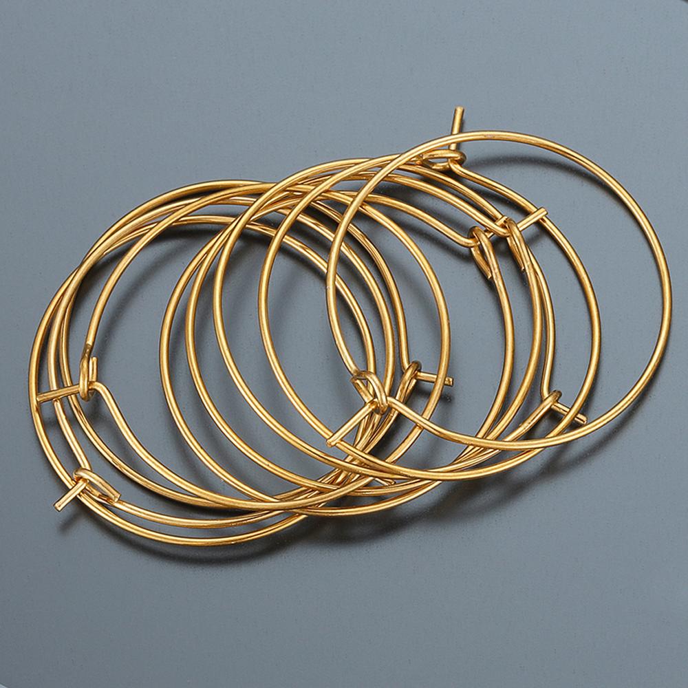 20pcs Stainless Steel Ear Wire Hoops Loop Earrings Big Circle Pendants Gold Color Dangle Drop Earring Jewelry Making DIY No Fade