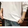 [EASTEMPO] t-shirt men's spring long sleeve Fashionable cotton Plain color casual Relaxing large size (JP, alphabet, 3XL, white)