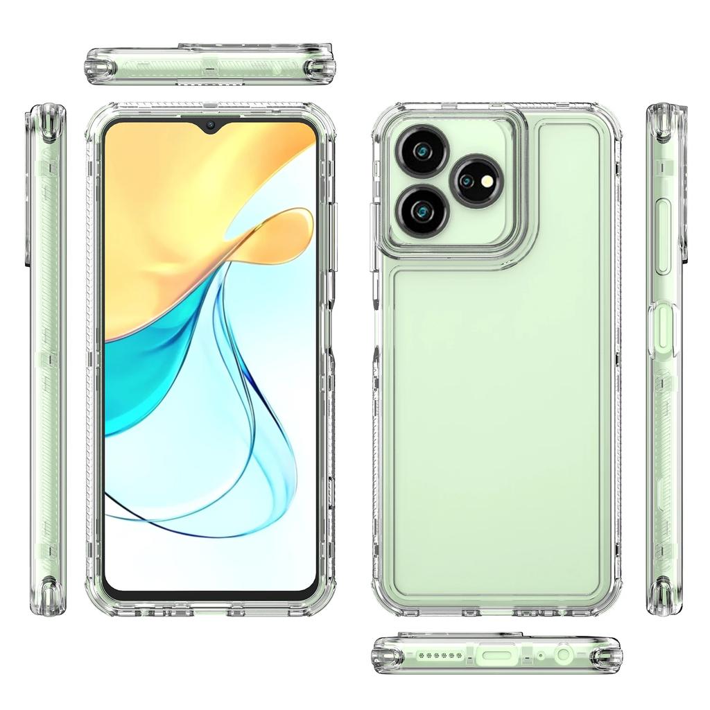 3 in 1 Armor Shockproof Phone Case For ZTE Blade V50 Design 4G V60 Axon 60 50 Lite Hard Plastic Frame Transparent TPU Back Cover