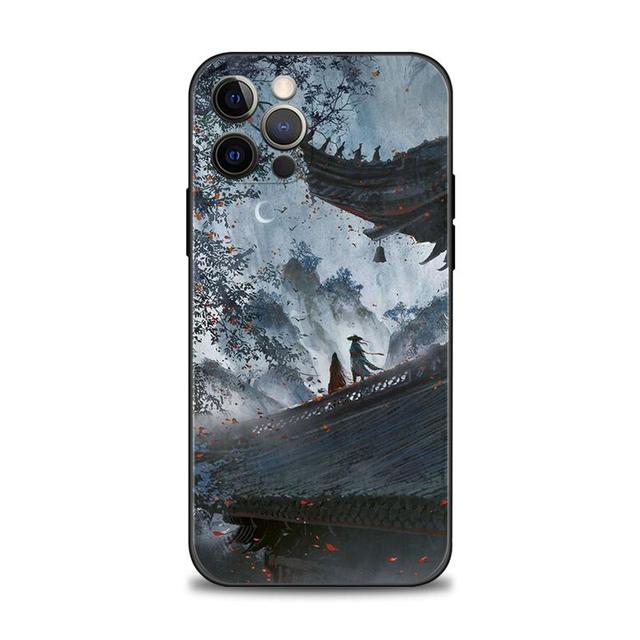 Чехол для телефона Apple Iphone 14 13 12 11 Pro Max 13 12 Mini Xs Max Xr X 7 8 6 6s Plus Shell Япония Самурай Пейзаж Живопись тушью
