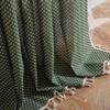 Винтажная клетчатая полузатеняющая штора из хлопка и льна