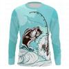 Men's T-shirt Fishing Pattern 3D Printed Men's Long Sleeve T-shirt Spring and Autumn Casual Sports Fashion Personality Tops