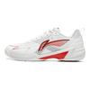 Li-Ning Удобные модные нескользящие износостойкие дышащие низкие кроссовки для бадминтона унисекс белые красные AYZU019-1