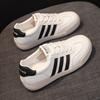 Cowhide Version Women's New Autumn Versatile Flat-soled Leather White Shoes Student Running Sports Shoes Women