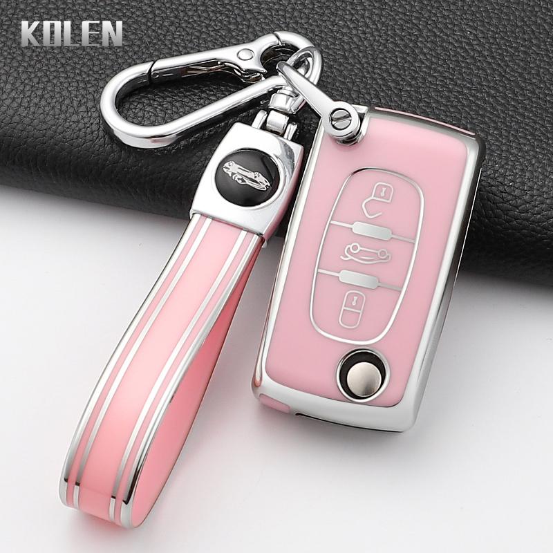 Модный умный чехол-брелок для ключа автомобиля For Peugeot 107 207 307 308 407 607 3008 5008 Citroen Xsara Picasso C5 C6 C8 Защитный брелок