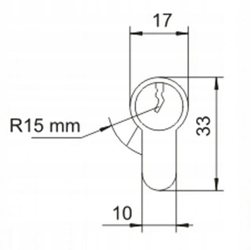 Lock Insert With Knob 3530 Mm Brass 3 Keys